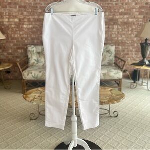 Vince Camuto White Ankle Flat Front Stretch Pants 10 Quiet Luxury Everyday